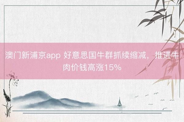 澳門新浦京app 好意思國(guó)牛群抓續(xù)縮減，推進(jìn)牛肉價(jià)錢高漲15%