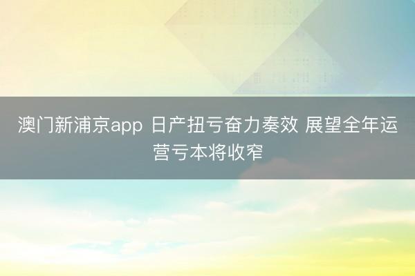 澳門(mén)新浦京app 日產(chǎn)扭虧奮力奏效 展望全年運(yùn)營(yíng)虧本將收窄