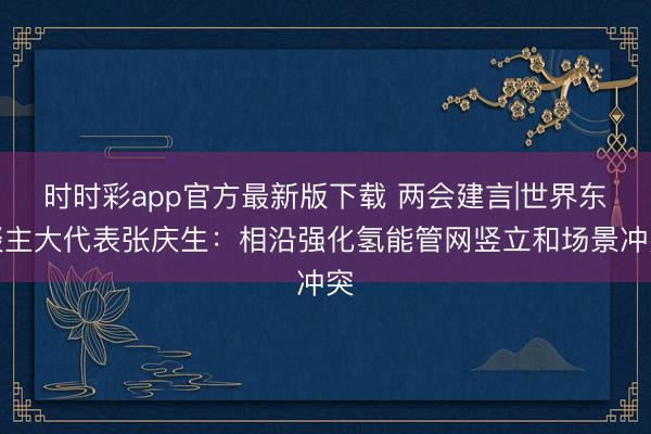 時時彩app官方最新版下載 兩會建言|世界東談主大代表張慶生：相沿強化氫能管網豎立和場景沖突